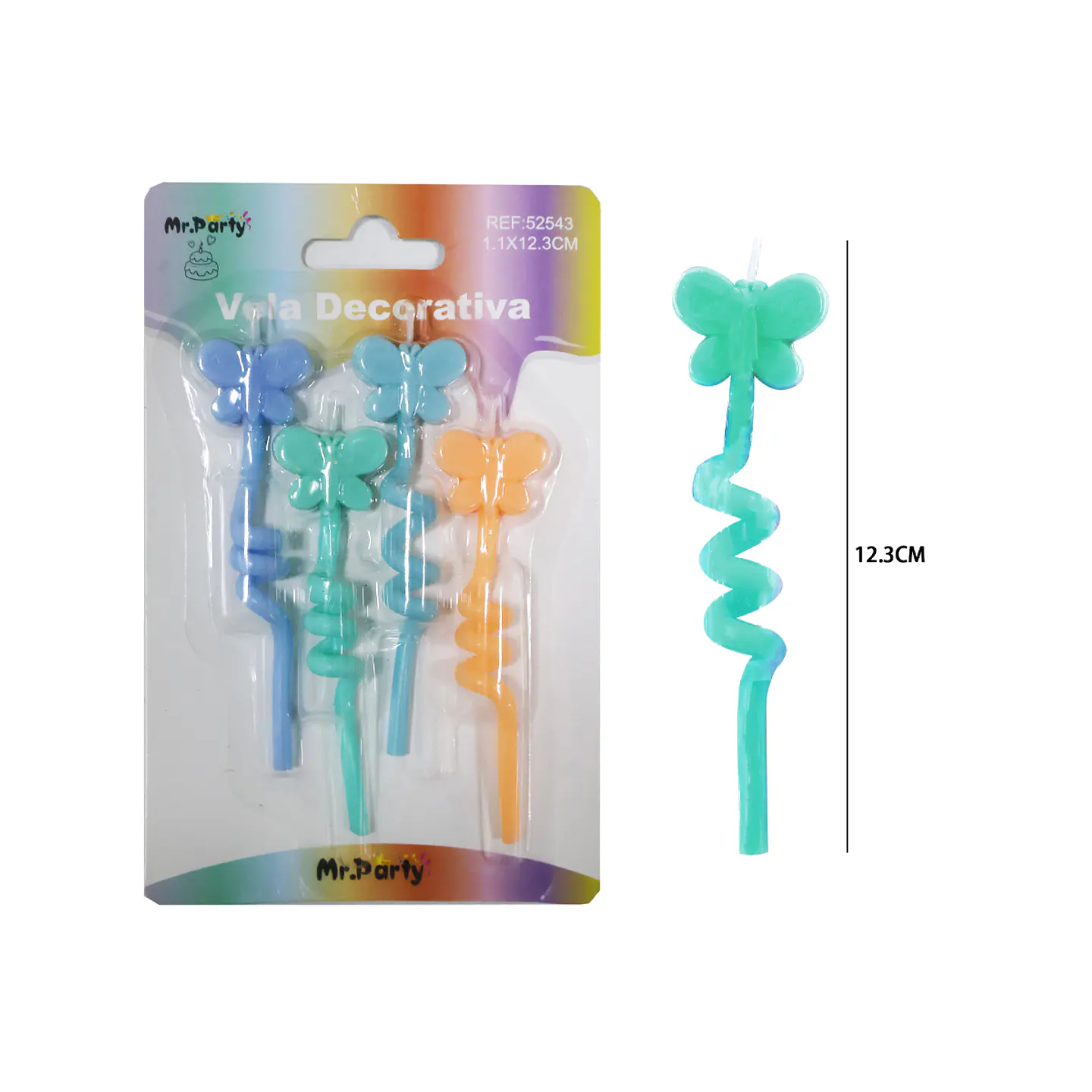 Velas espiral de mariposas 12.3cm 4pcs 1