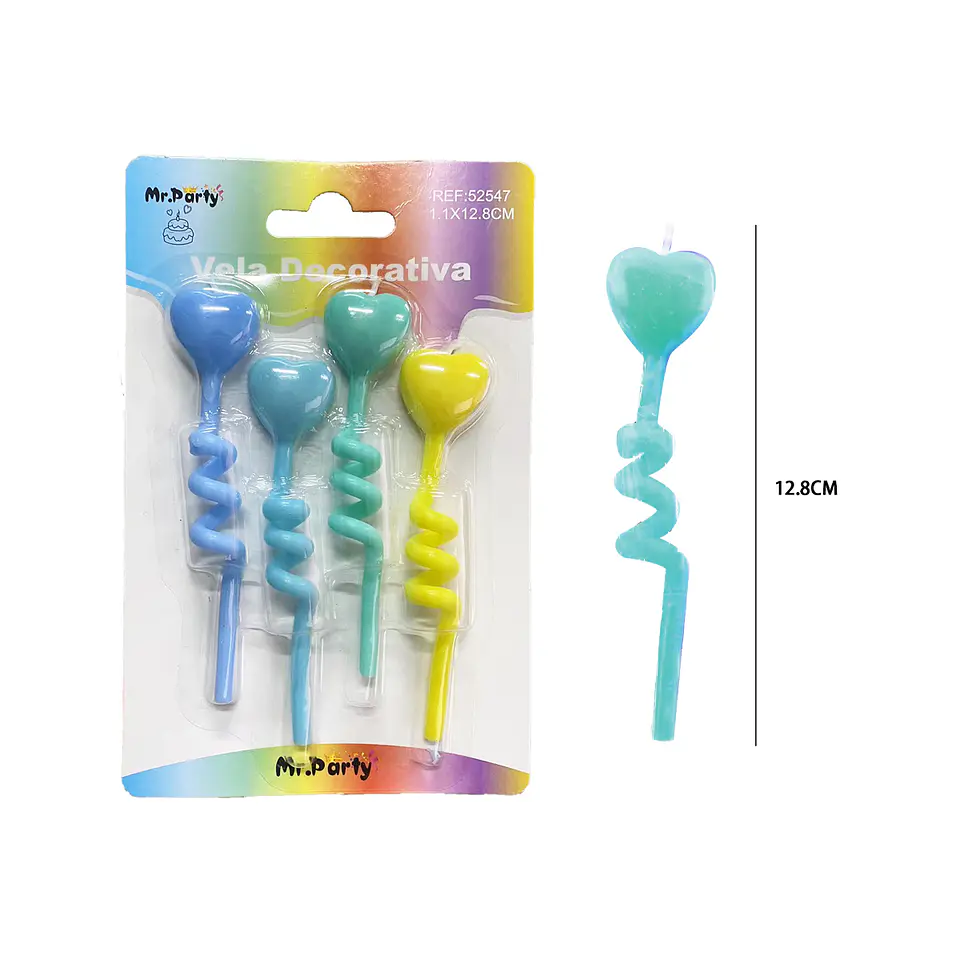 Velas espiral de corazón 12.8cm 4pcs 1