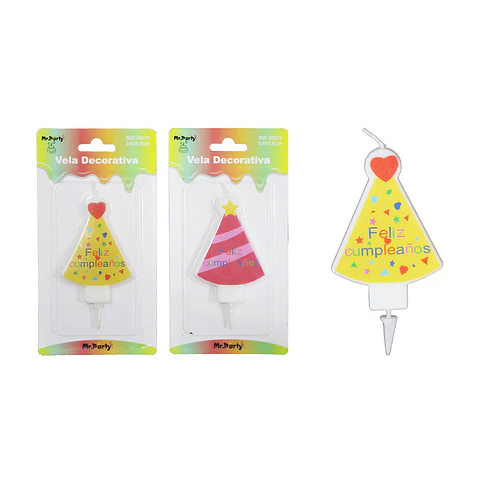 Vela banderín de feliz cumpleaños color aleatorio 9.8cm