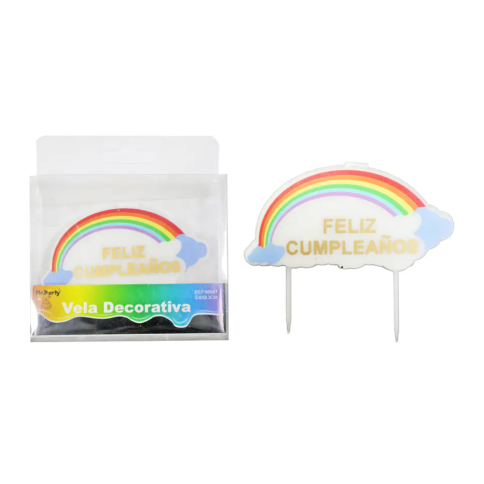 Vela de feliz cumpleaños multicolor 0.8*8.3cm 1