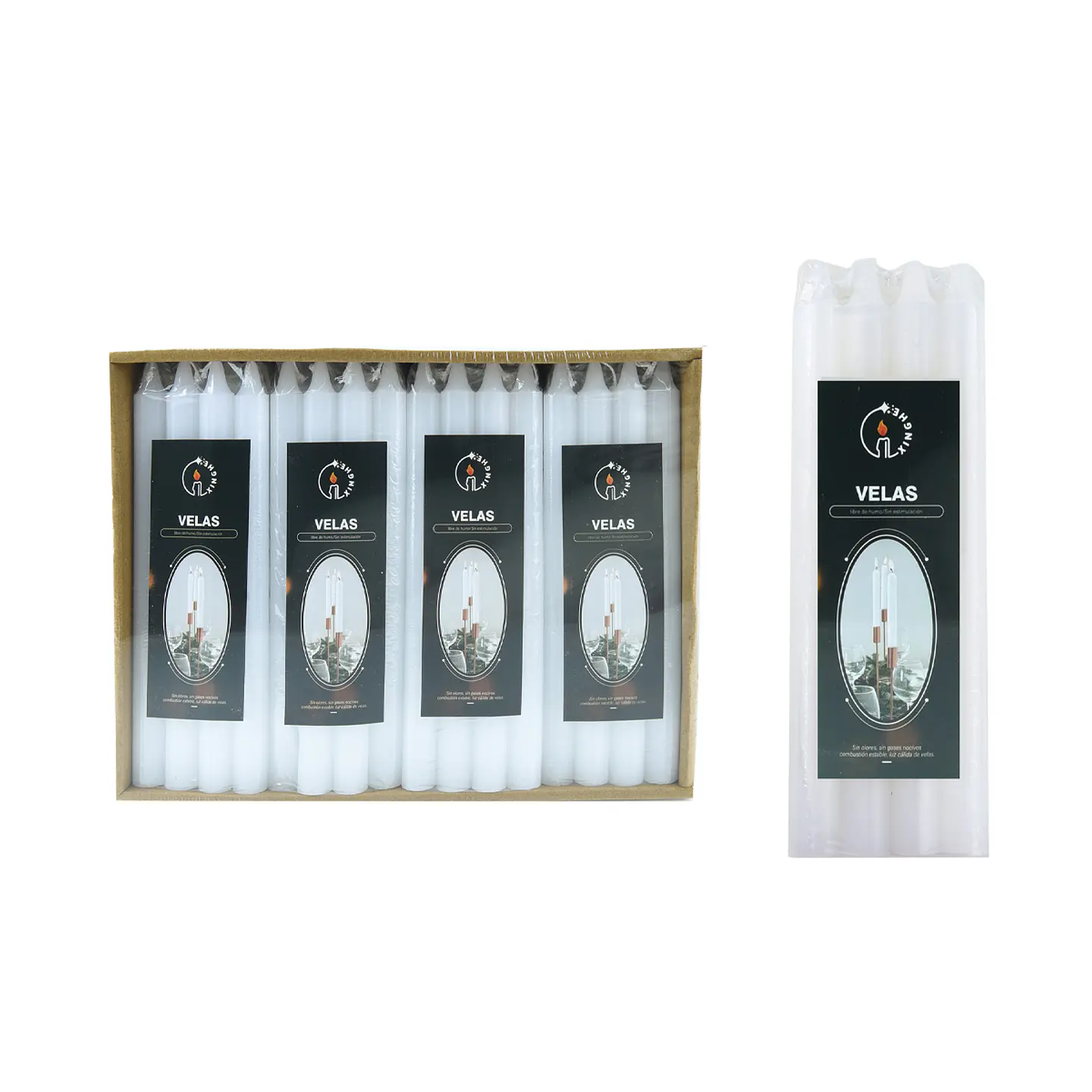 Vela blanco 1.5*20cm 4pcs  1