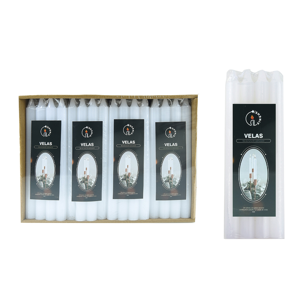 Vela blanco 1.8*20cm 4pcs 