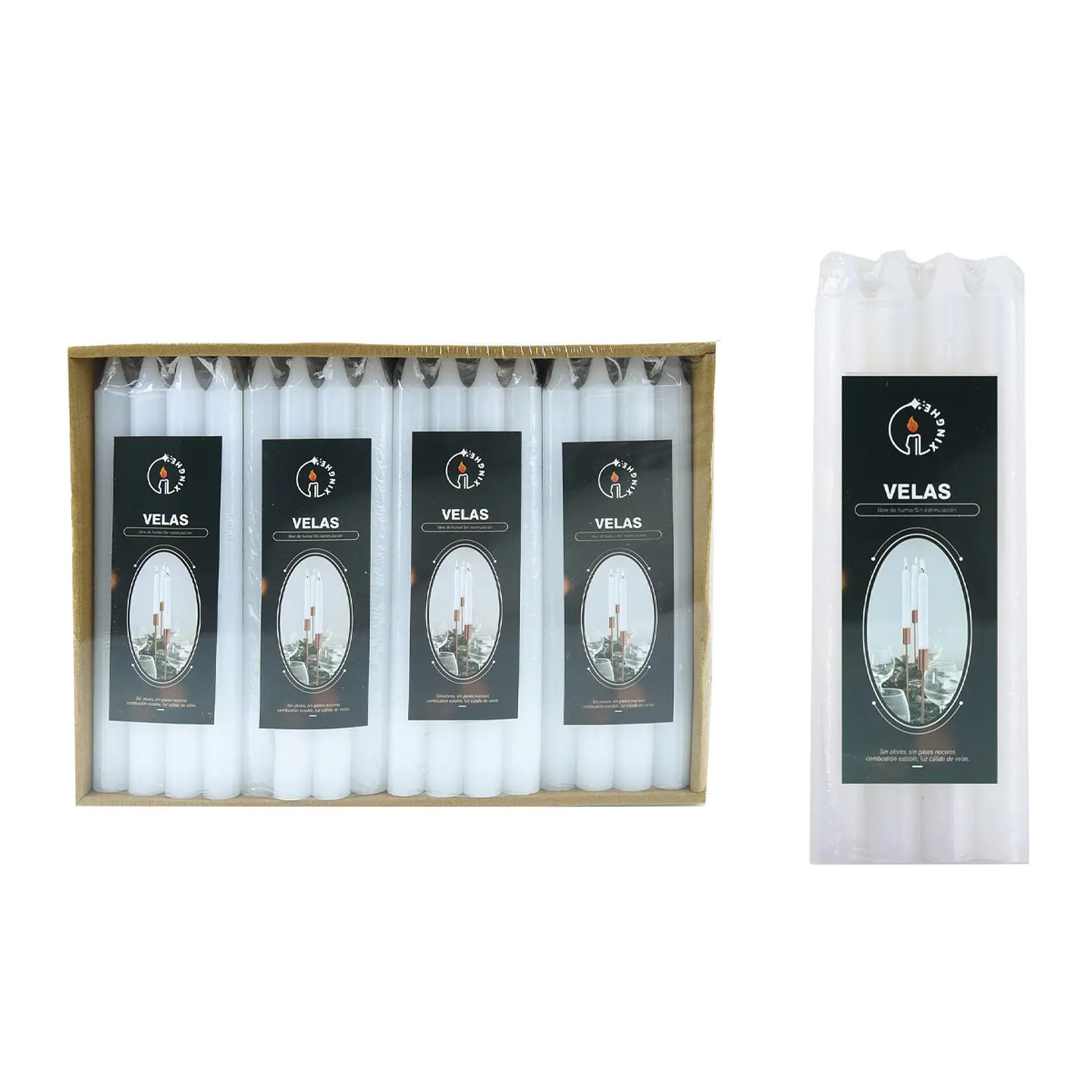 Vela blanco 1.8*20cm 4pcs  1