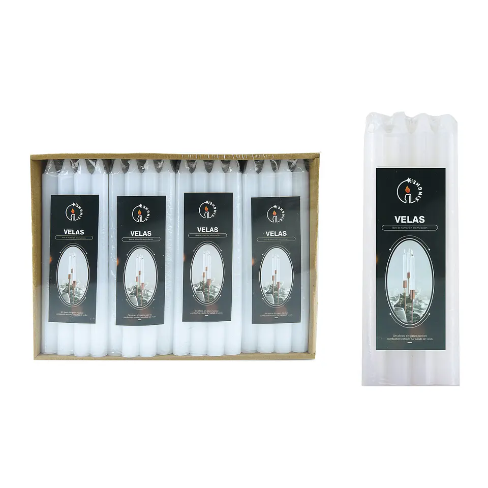 Vela blanco 1.8*20cm 4pcs  1