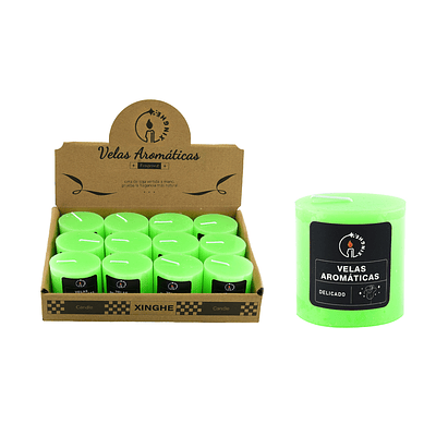 Vela aromática cilíndrica verde 5*5cm