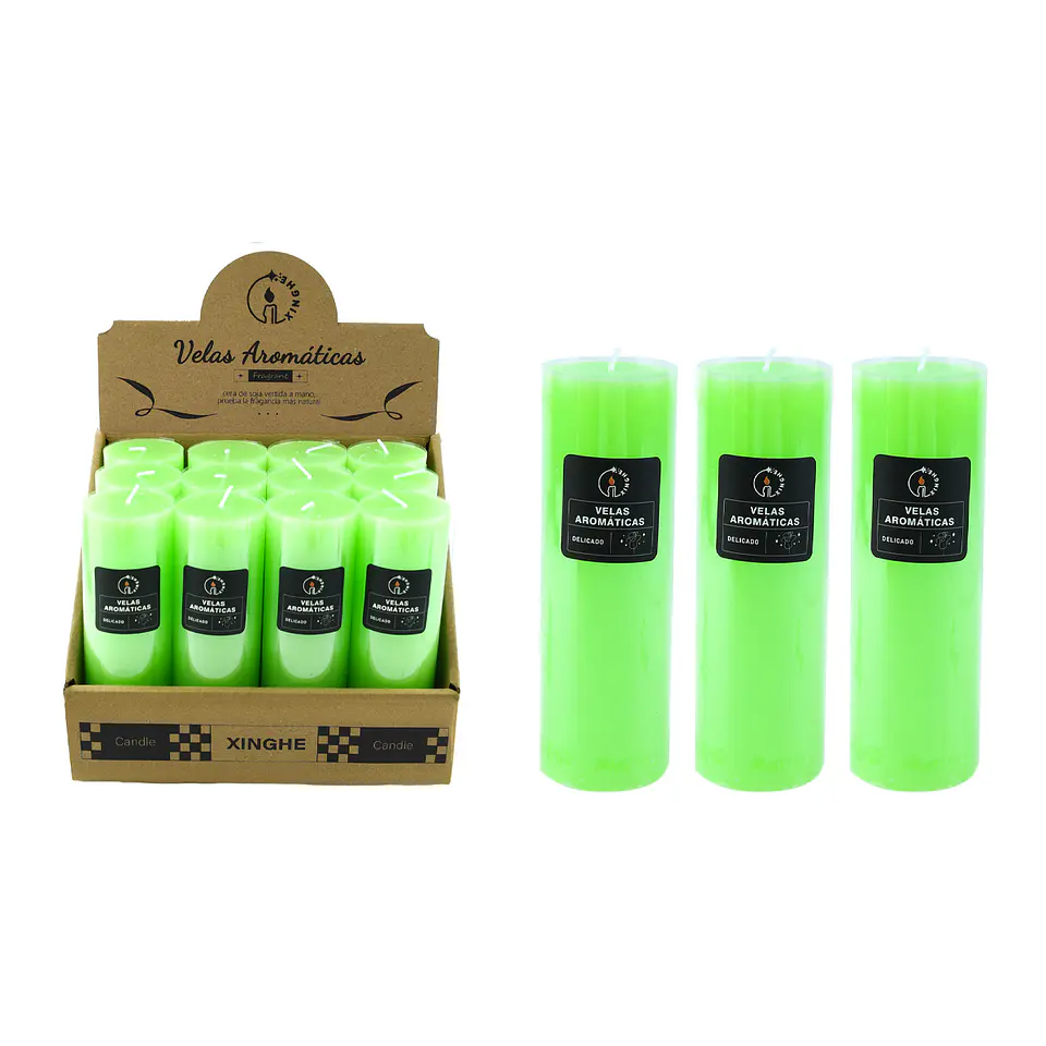 Vela aromática cilíndrica verde 5*15cm 1