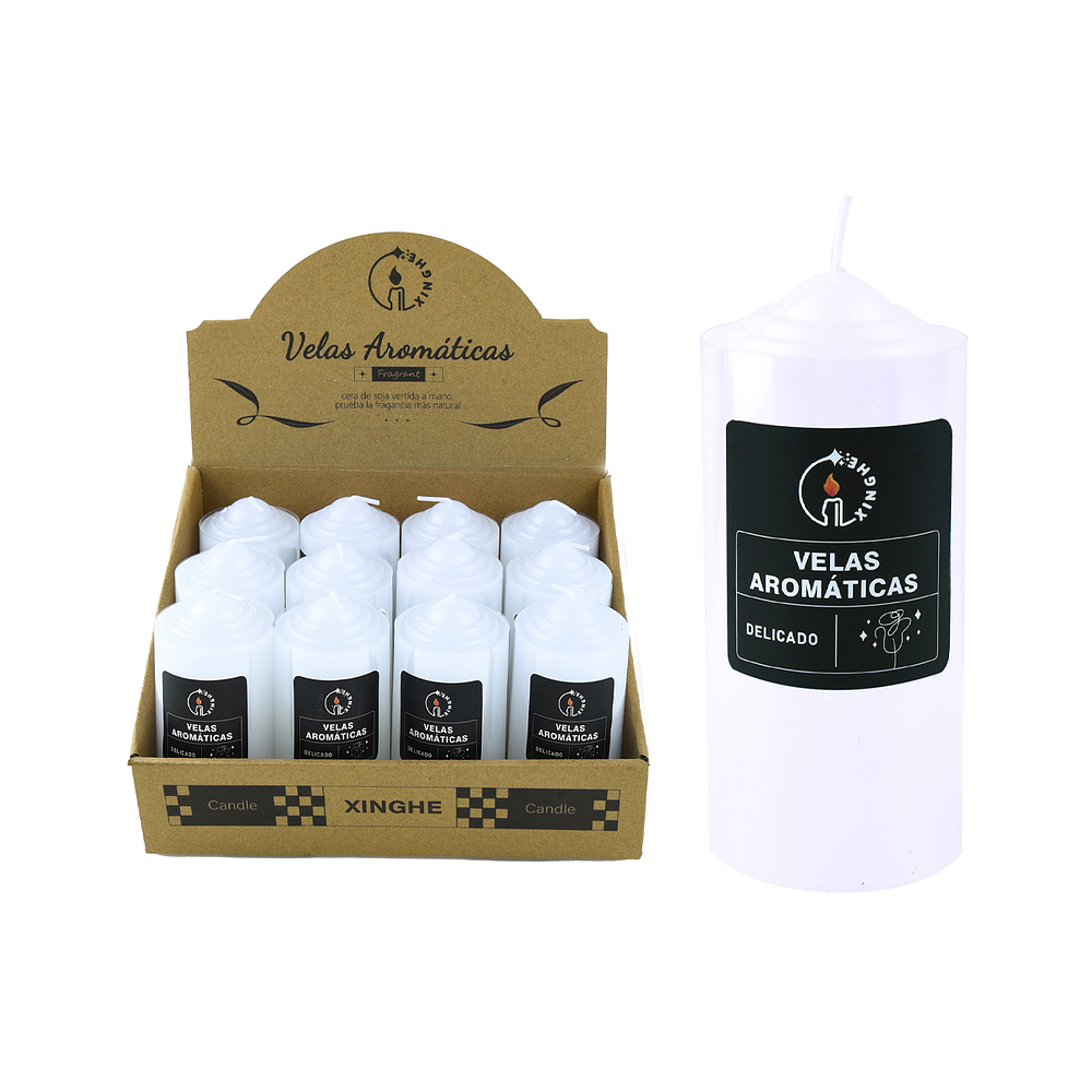 Vela aromática pilar blanco 5.4*12cm 205g