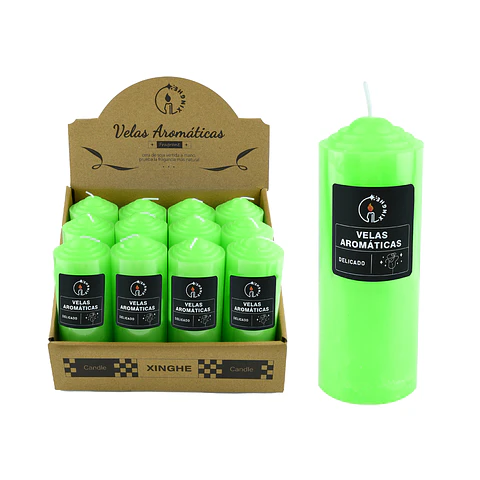 Vela aromática pilar verde 5.7*15cm 300g