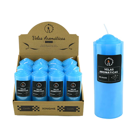 Vela aromática pilar azul 5.7*15cm 300g
