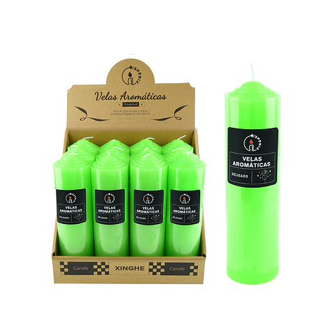 Vela aromática pilar verde 6*20cm 410g