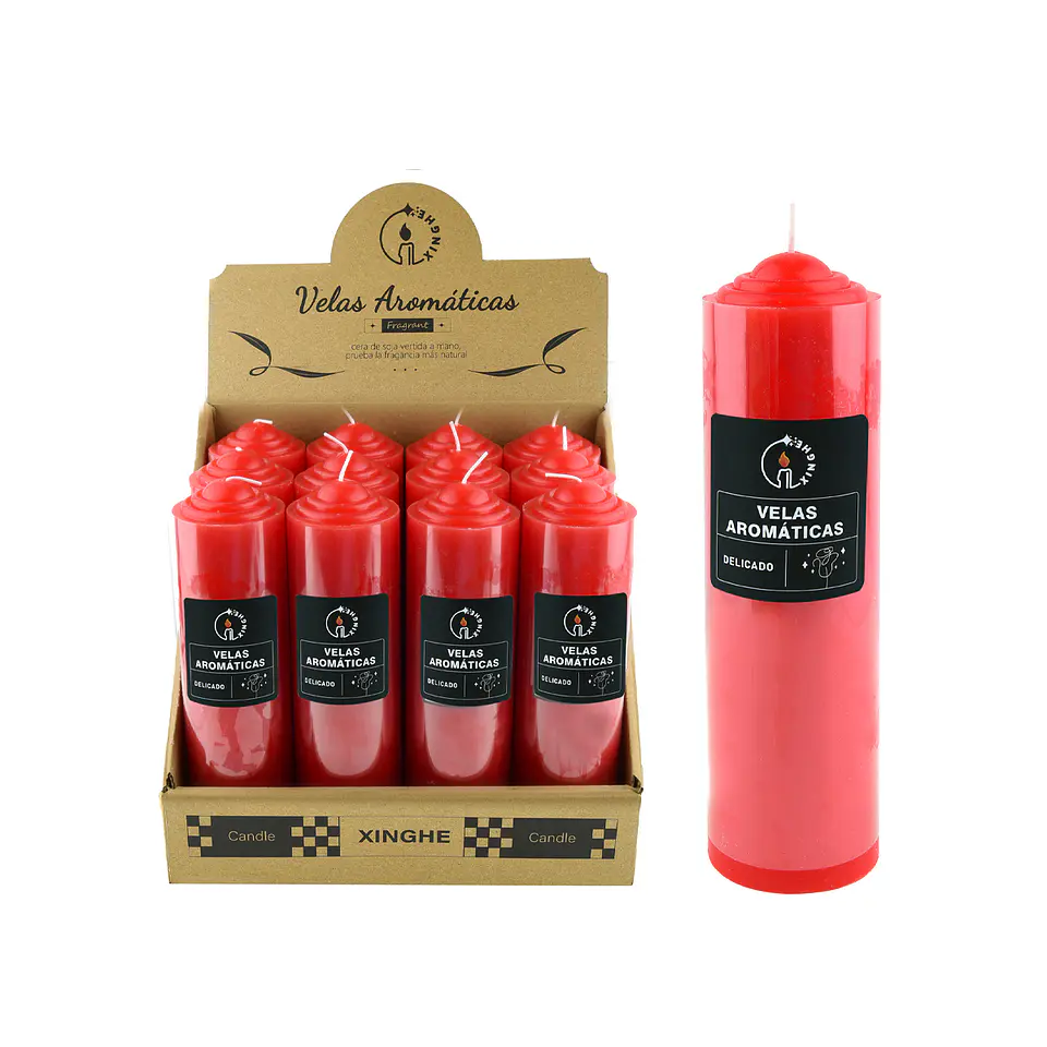 Vela aromática pilar rojo 6*20cm 410g 1