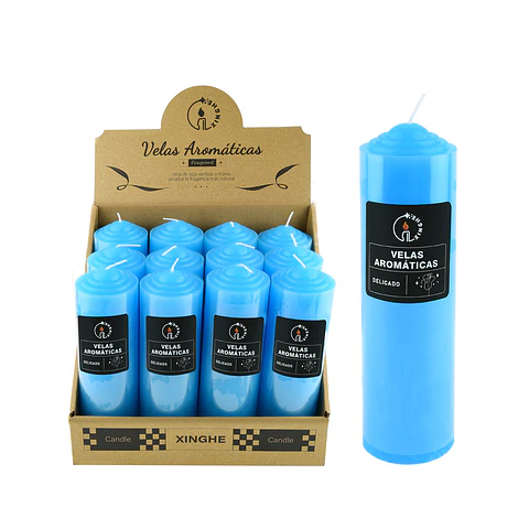 Vela aromática pilar azul 6*20cm 410g