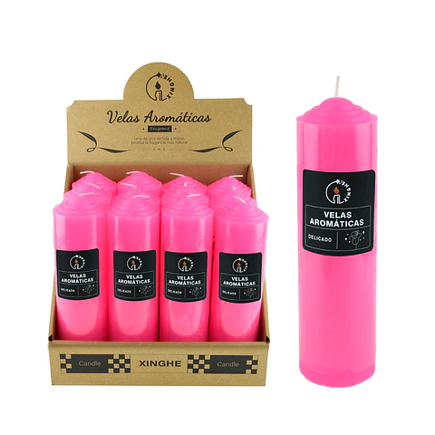 Vela aromática pilar rosado 6*20cm 410g