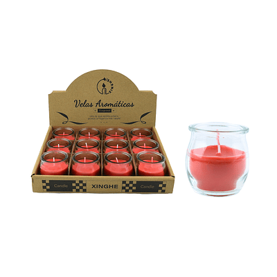 Vela aromática rojo en vaso 5*5.5cm