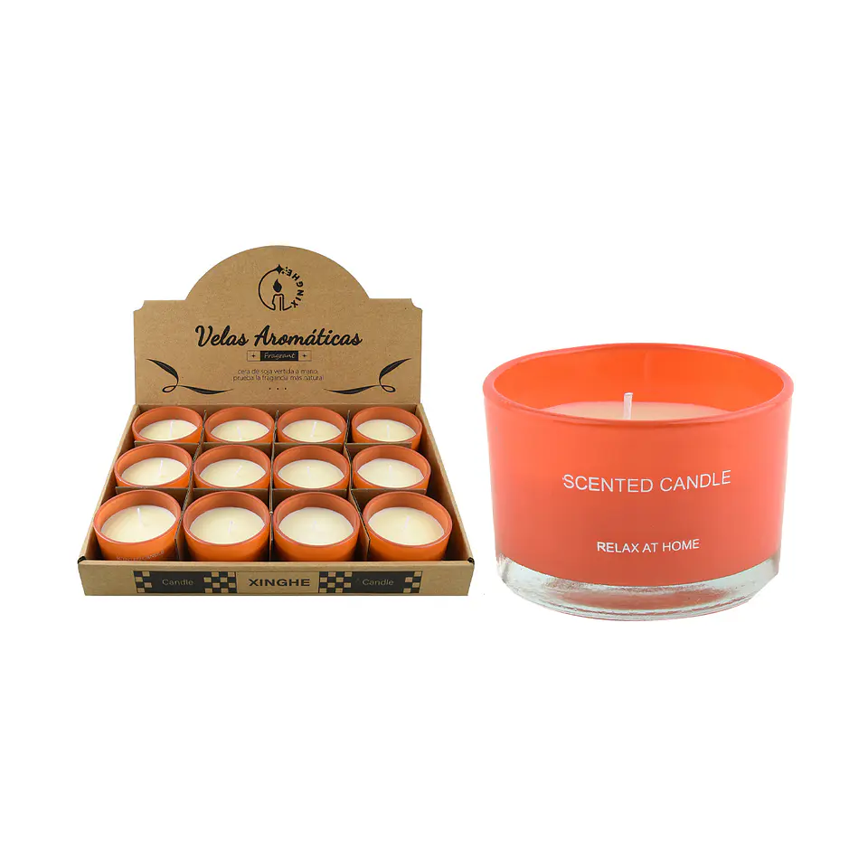Vela aromática en vaso rojo 5*7.3cm 1