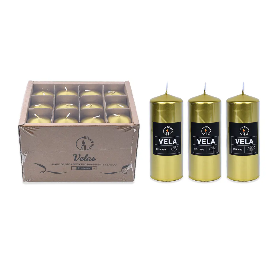 Vela aromática pilar dorado 5*13cm 1