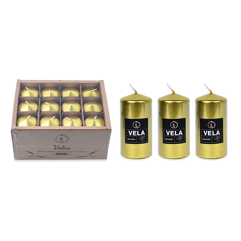 Vela aromática pilar dorado 5*10cm