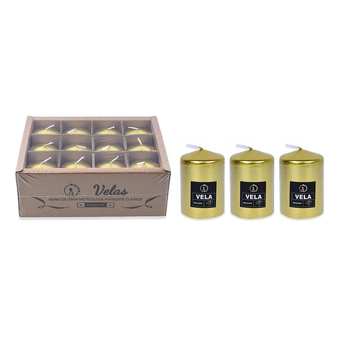 Vela aromática pilar dorado 5*7.5cm