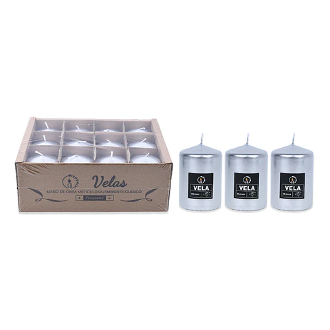 Vela aromática pilar plateado 5*7.5cm
