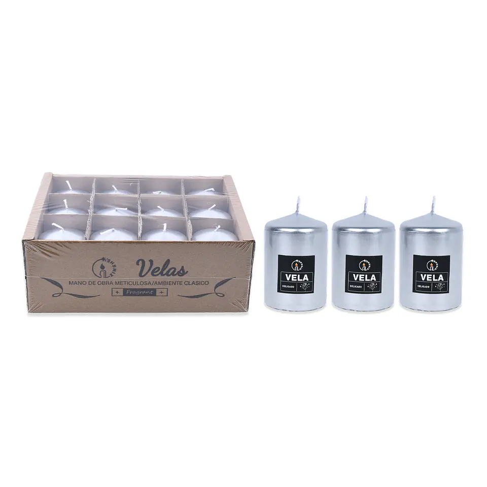 Vela aromática pilar plateado 5*7.5cm 1