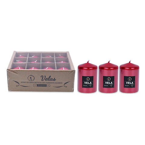 Vela aromática pilar rojo metalizada 5*7.5cm