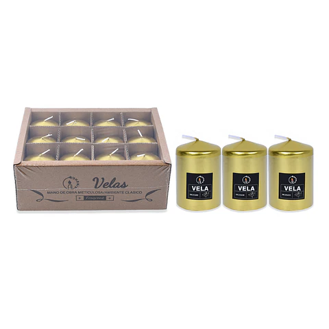 Vela aromática pilar dorado 7*7.5cm
