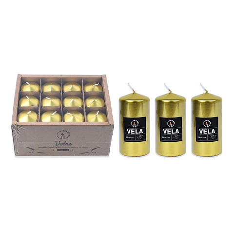 Vela aromática pilar dorado 7*10cm
