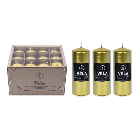 Vela aromática pilar dorado 7*13cm
