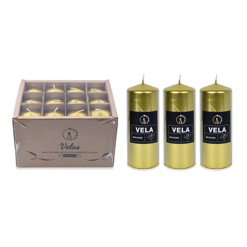 Vela aromática pilar dorado 7*13cm 1