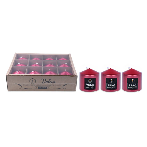 Vela aromática pilar rojo metalizada 7*7.5cm