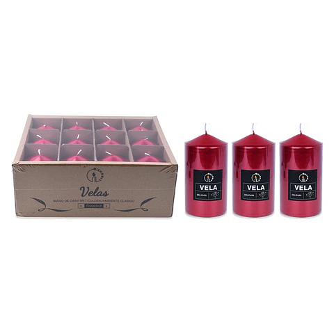 Vela aromática pilar rojo metalizada 7*10cm
