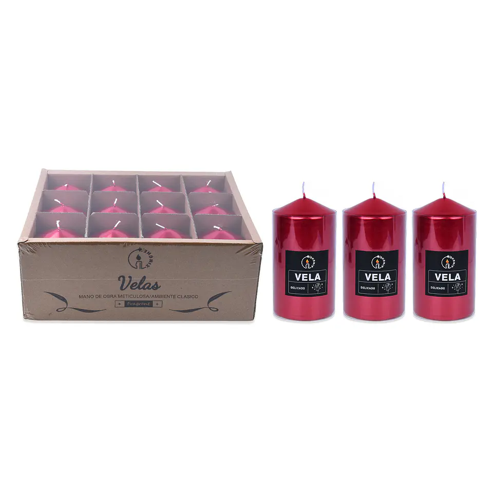 Vela aromática pilar rojo metalizada 7*10cm 1