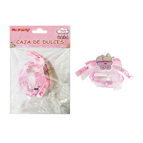 Adornos de baby shower rosado 6.5*9cm 1pc