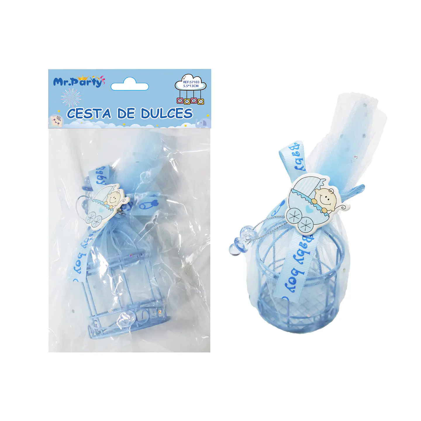 Adornos de baby shower celeste 5.5*13cm 1pc 1