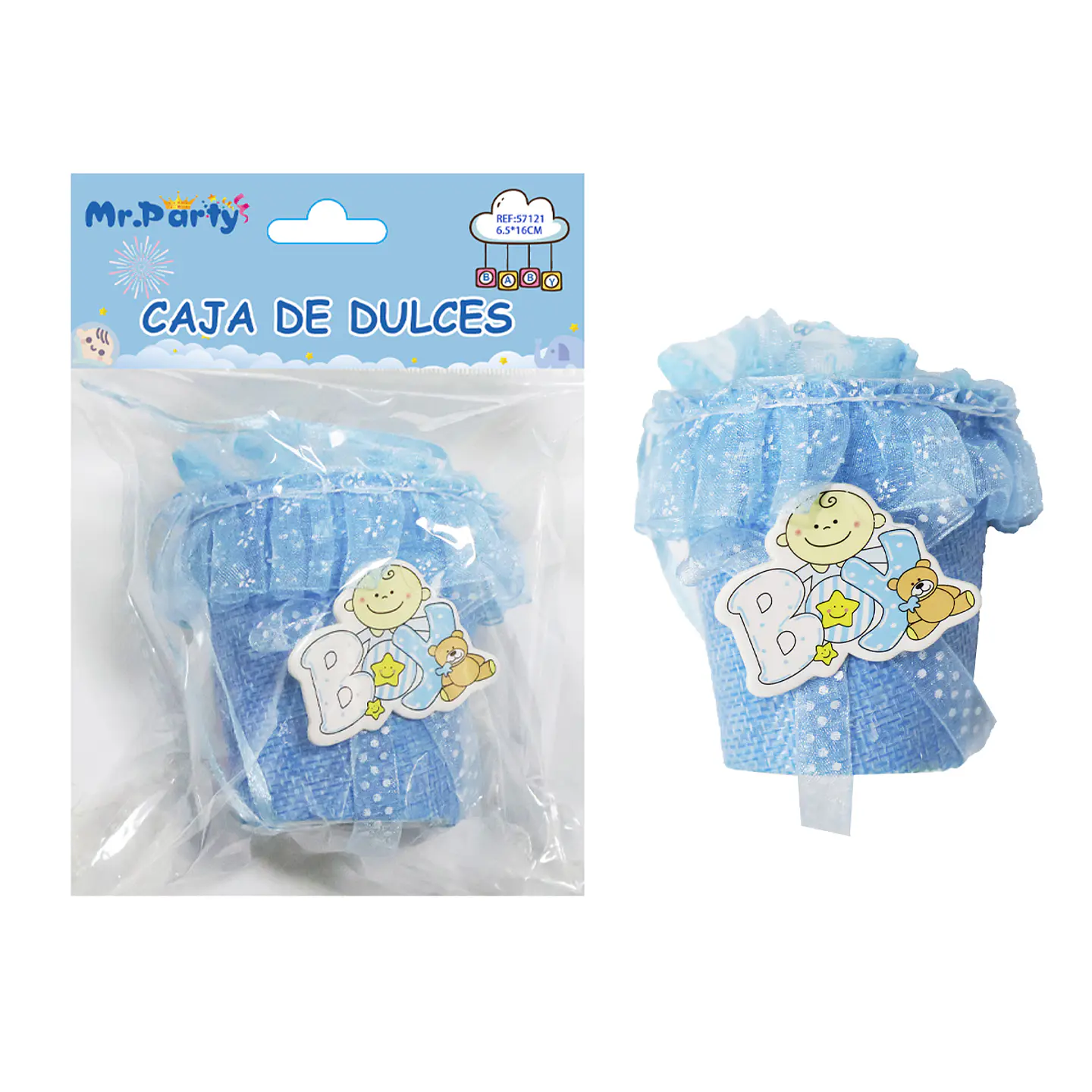 Adornos de baby shower celeste 6.5*16cm 1pc 1