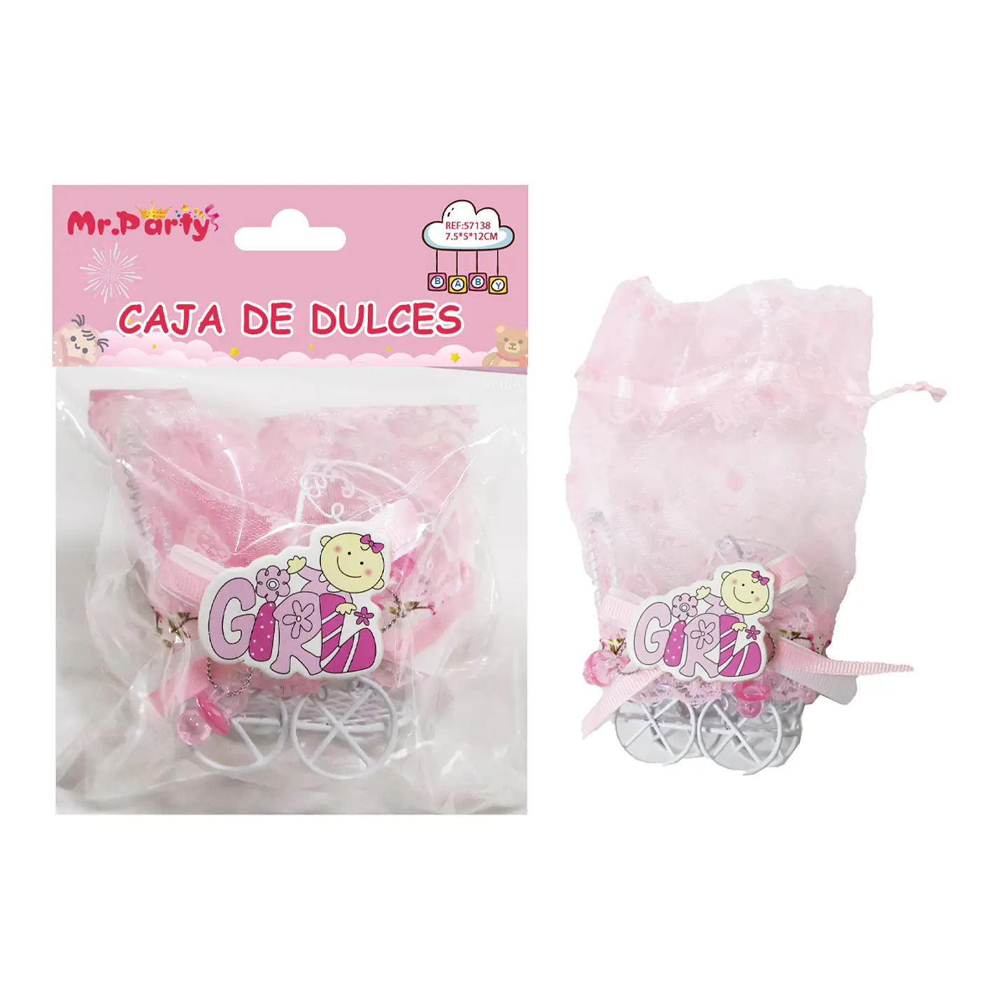 Adornos de baby shower rosado 7.5*5*12cm 1pc 1