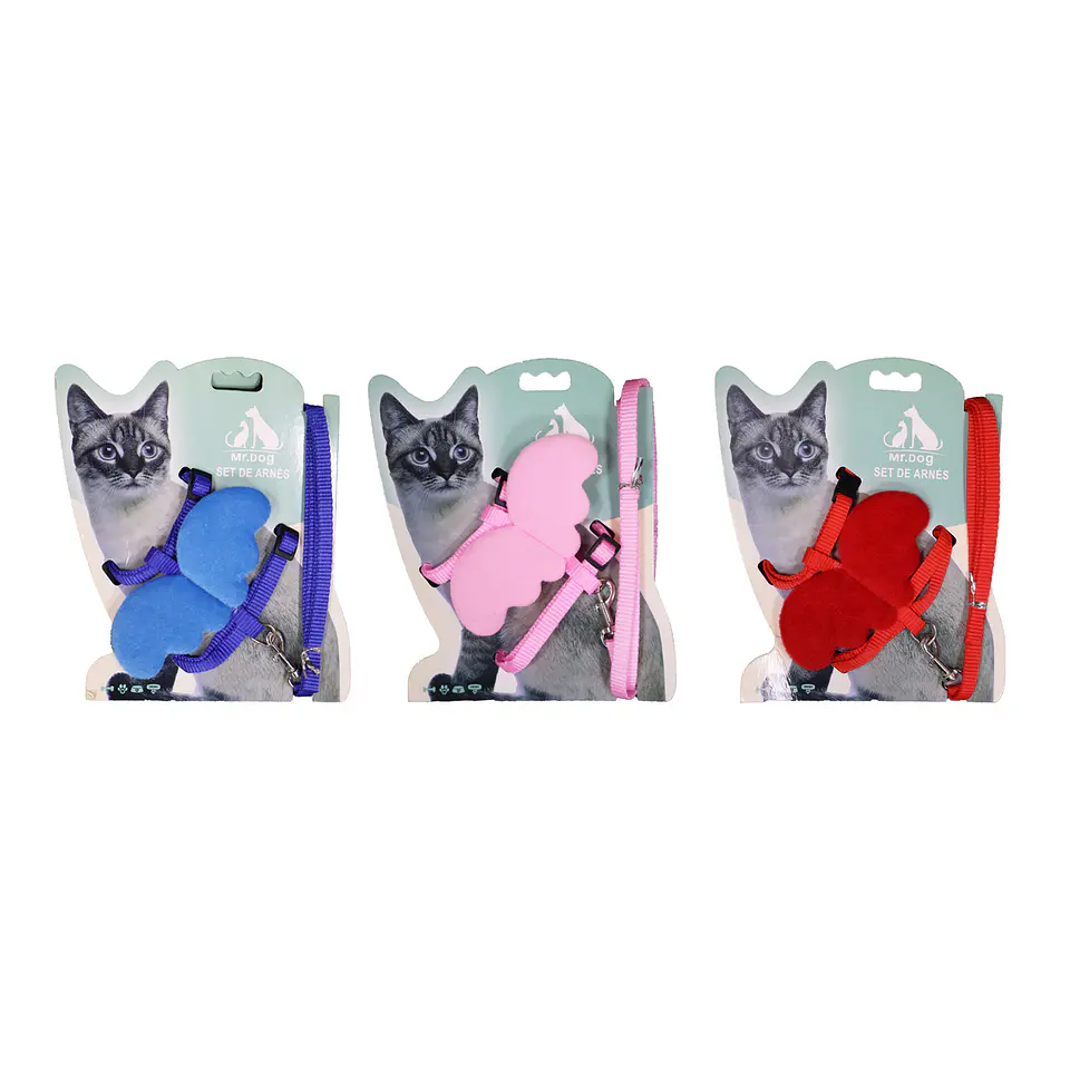Set de arnés H harness con alas para gato color aleatorio 1