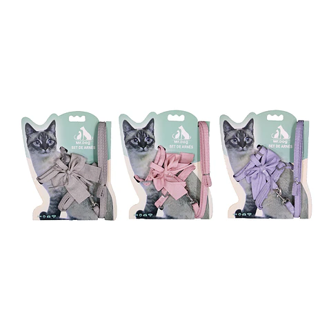 Set de arnés H harness con lazo para gato color aleatorio