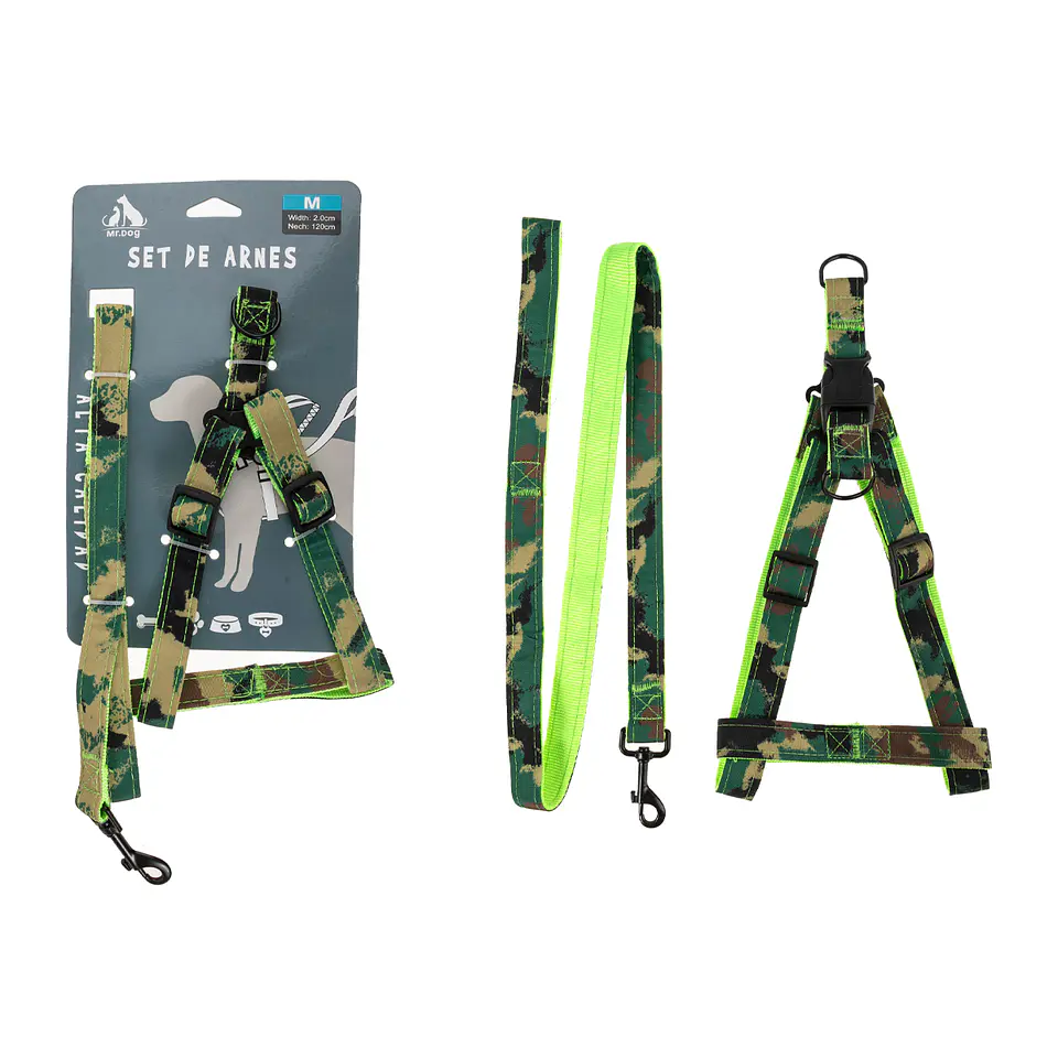 Set de arnés step in y correa camuflaje 2.0cm color aleatorio 1