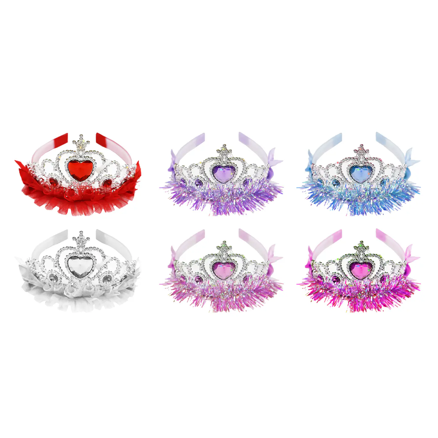 Corona de corazón con diamantes color aleatorio 1