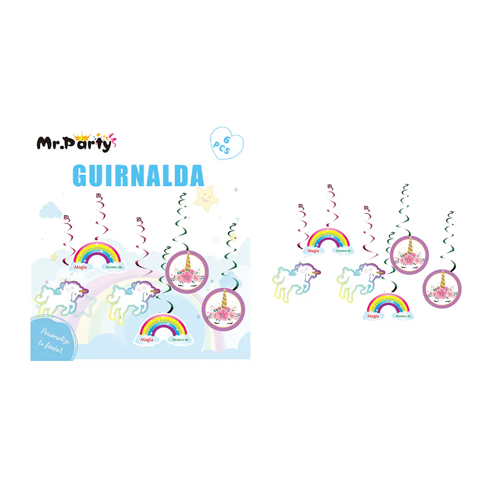 Guirnaldas de unicornio 6pcs 1