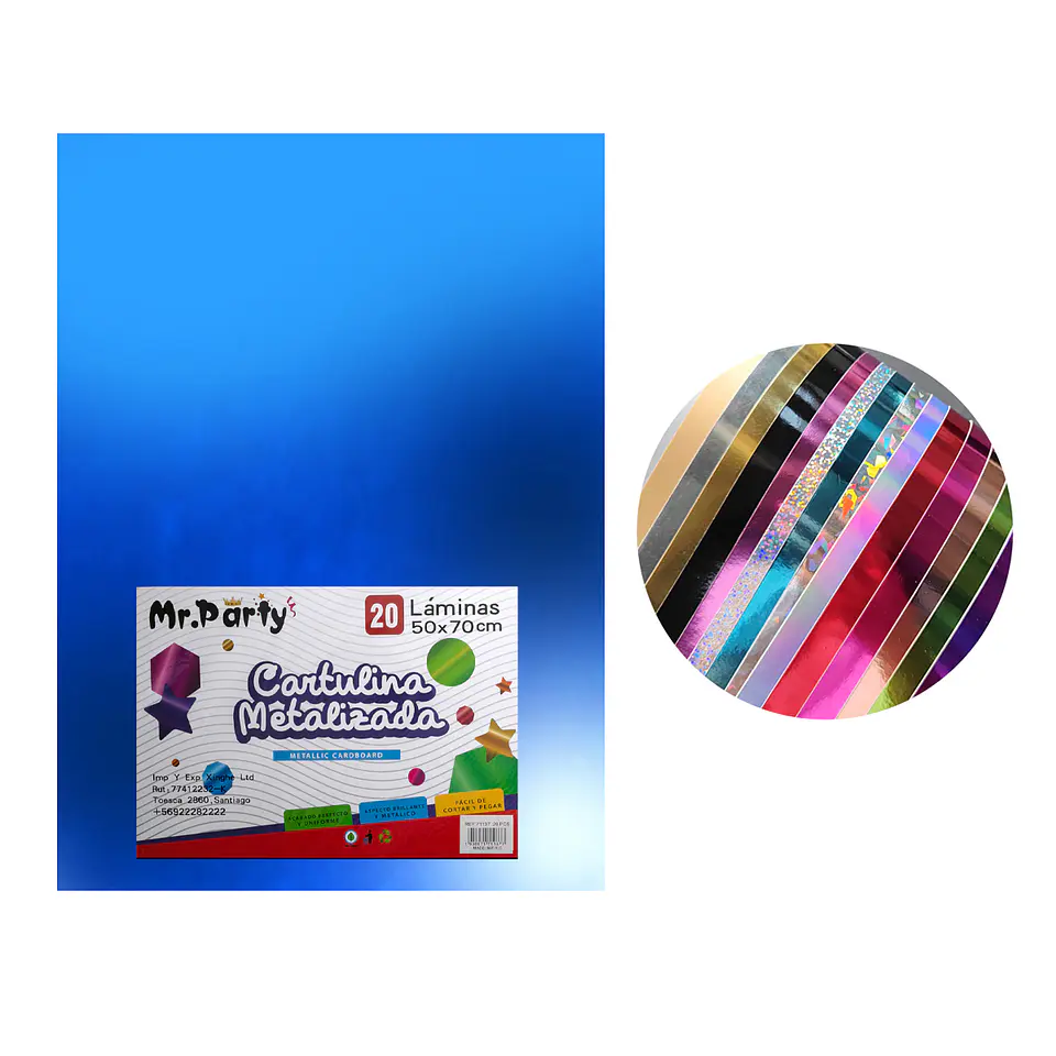 Cartulina metalizada azul 50*70cm 20pcs 2
