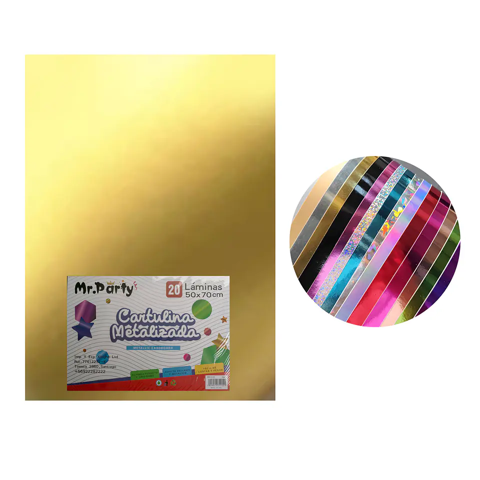 Cartulina metalizada dorado 50*70cm 20pcs 2
