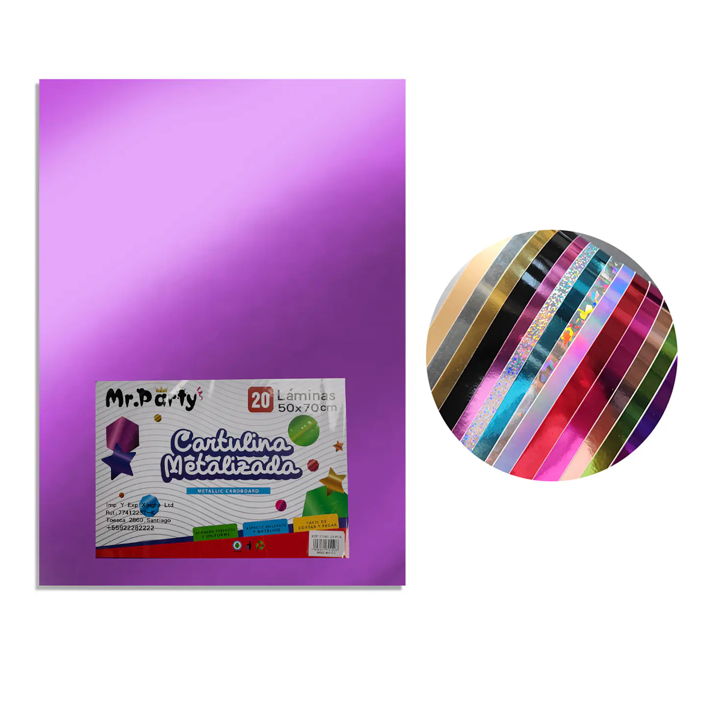 Cartulina metalizada violeta 50*70cm 20pcs 2
