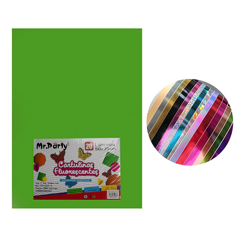 Cartulina fluorescente verde 50*70cm 20pcs