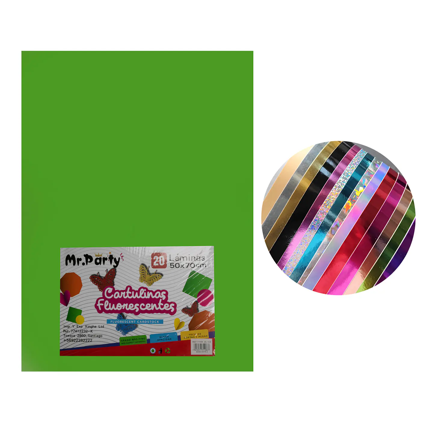 Cartulina fluorescente verde 50*70cm 20pcs 2