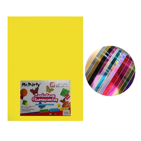 Cartulina fluorescente amarillo 50*70cm 20pcs
