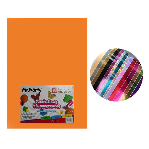 Cartulina fluorescente naranja 50*70cm 20pcs