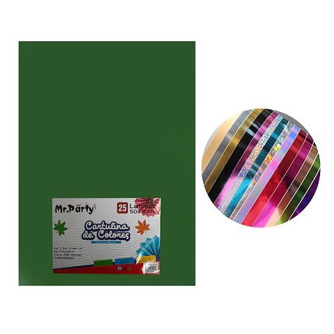 Cartulina verde oscuro 50*70cm 25pcs