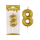 Vela de número 8 dorado metalico brillante 5.5cm - Miniatura 2